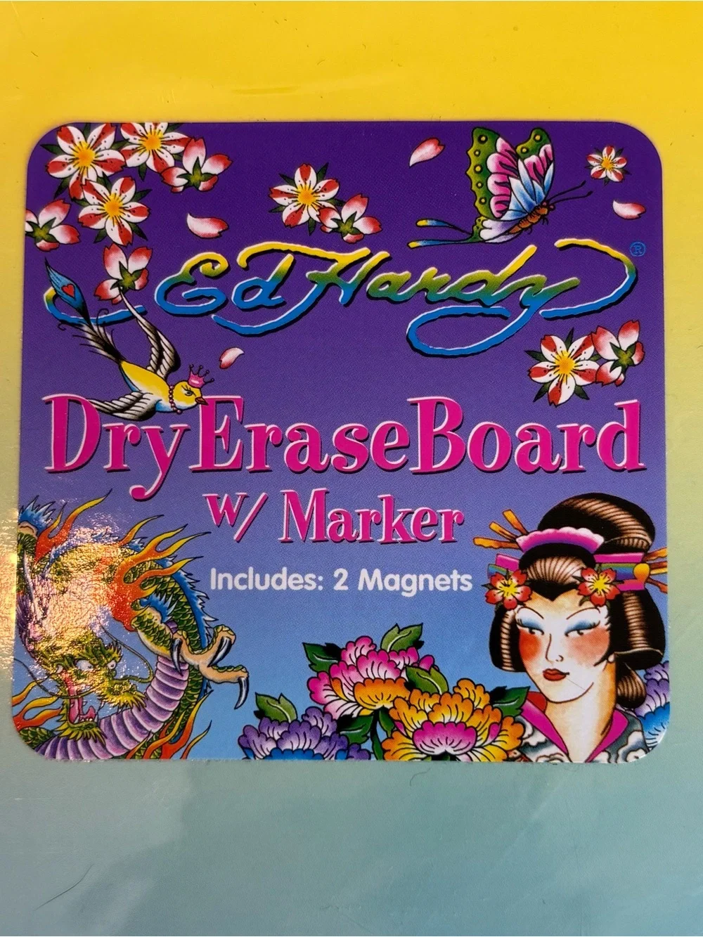 Lot of 3 NEW Ed Hardy Tropical Island Koi Dry Erase Boards Marker Magnets Sealed